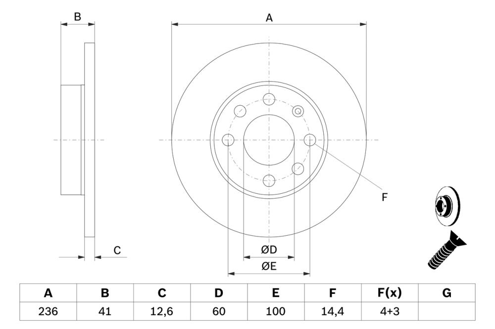 Disc frana BOSCH 0986478081 [4]