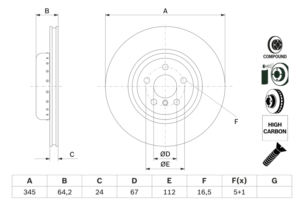 Disc frana BOSCH 0986479F61 [5]