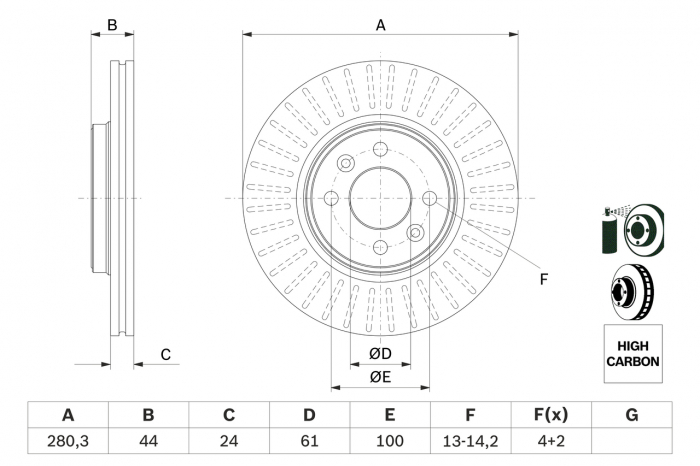 Disc frana BOSCH 0986478590 [2]