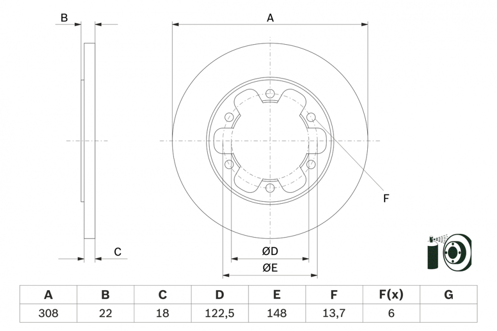 Disc frana BOSCH 0986479D43 [5]