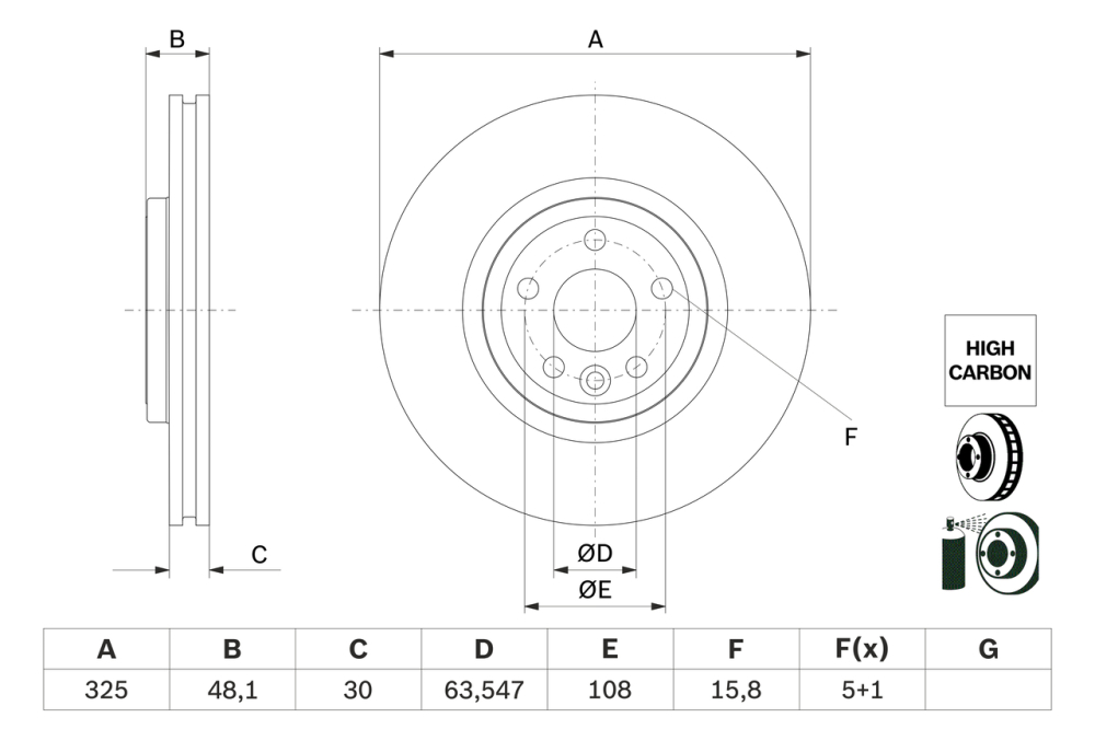 Disc frana BOSCH 0986479G32 [3]