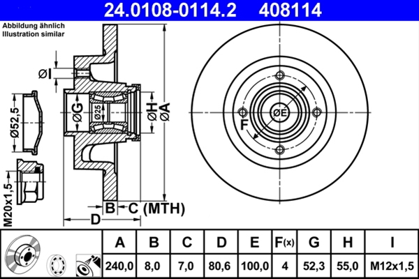 Disc frana ATE 24.0108-0114.2 [1]