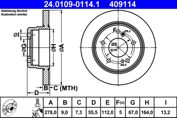 Disc frana ATE 24.0109-0114.1 [1]