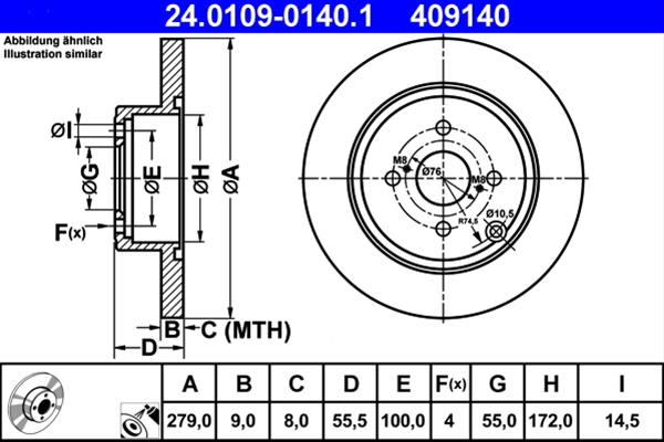 Disc frana ATE 24.0109-0140.1 [1]