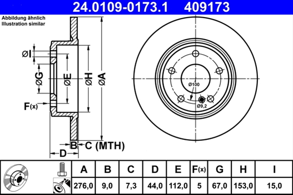 Disc frana ATE 24.0109-0173.1 [1]