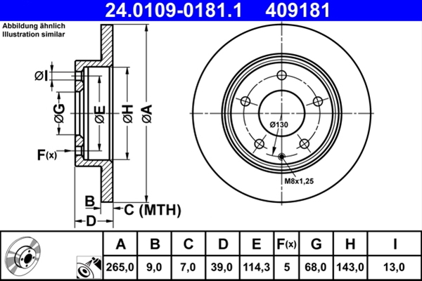 Disc frana ATE 24.0109-0181.1 [1]