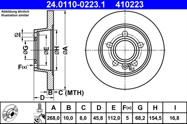 Disc frana ATE 24.0110-0223.1 [1]