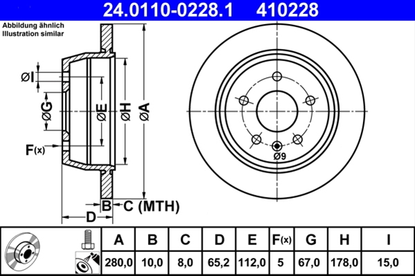 Disc frana ATE 24.0110-0228.1 [1]