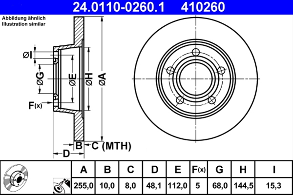 Disc frana ATE 24.0110-0260.1 [1]