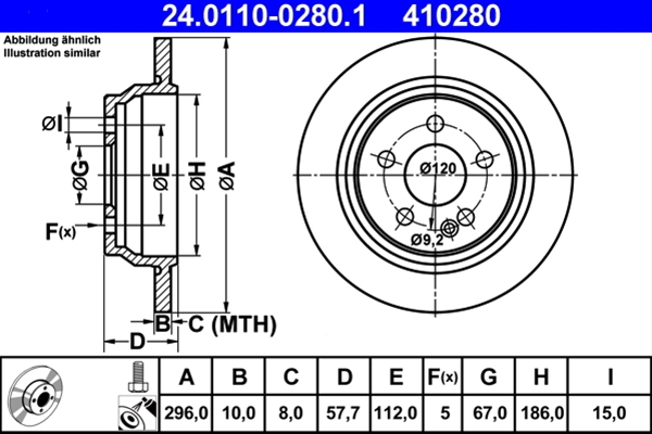 Disc frana ATE 24.0110-0280.1 [1]