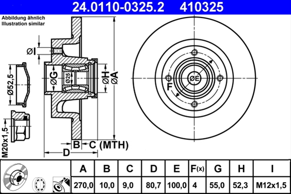 Disc frana ATE 24.0110-0325.2 [1]