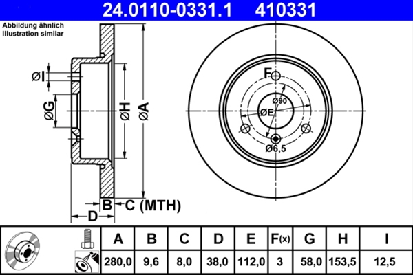 Disc frana ATE 24.0110-0331.1 [1]