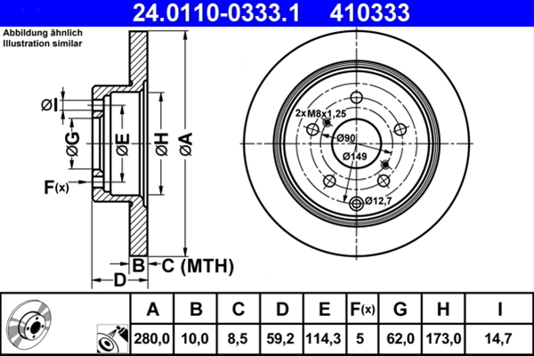 Disc frana ATE 24.0110-0333.1 [1]