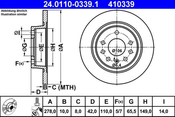 Disc frana ATE 24.0110-0339.1 [1]