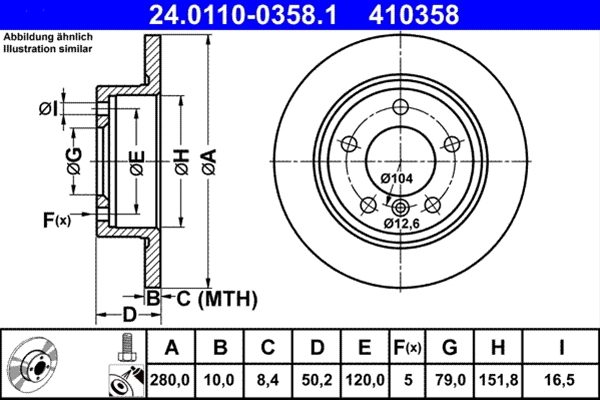 Disc frana ATE 24.0110-0358.1 [1]