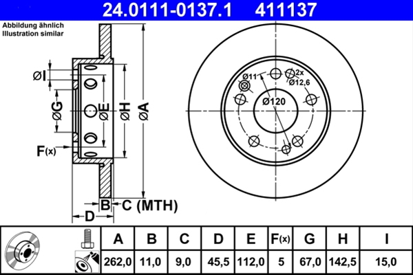 Disc frana ATE 24.0111-0137.1 [1]