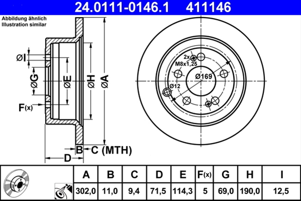 Disc frana ATE 24.0111-0146.1 [1]