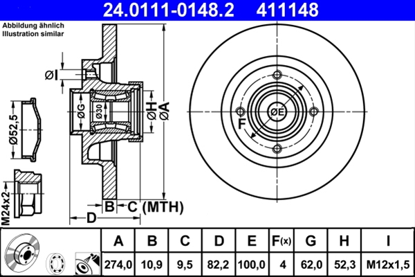 Disc frana ATE 24.0111-0148.2 [1]