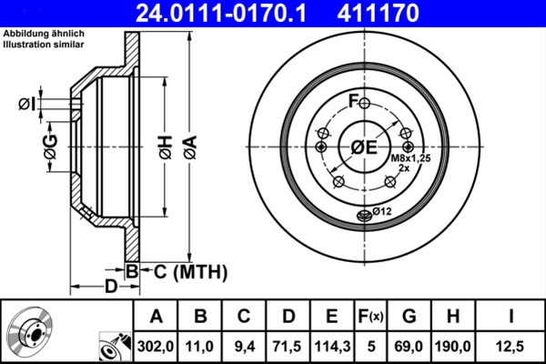 Disc frana ATE 24.0111-0170.1 [1]