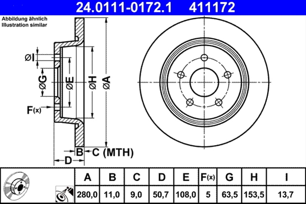 Disc frana ATE 24.0111-0172.1 [1]