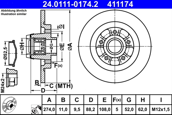 Disc frana ATE 24.0111-0174.2 [1]