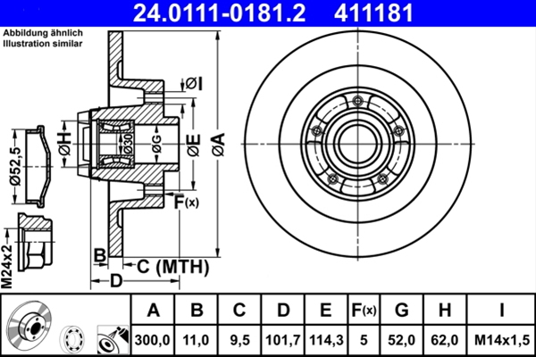 Disc frana ATE 24.0111-0181.2 [1]