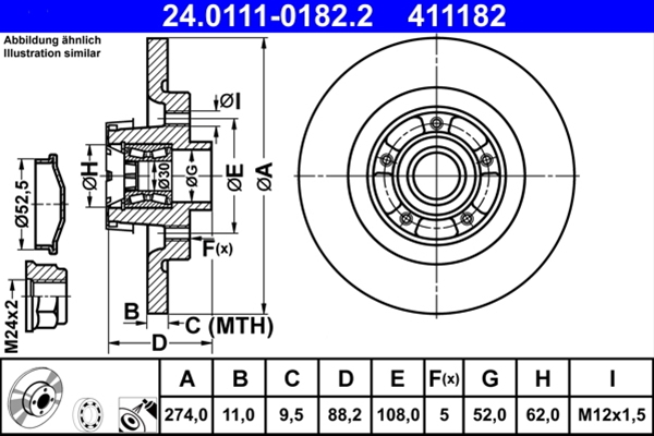 Disc frana ATE 24.0111-0182.2 [1]