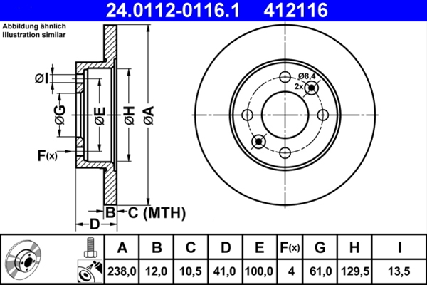 Disc frana ATE 24.0112-0116.1 [1]