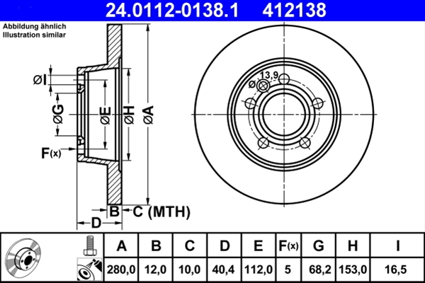 Disc frana ATE 24.0112-0138.1 [1]