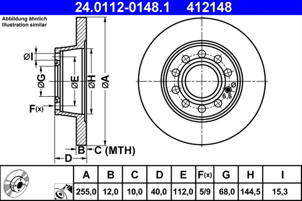 Disc frana ATE 24.0112-0148.1 [1]