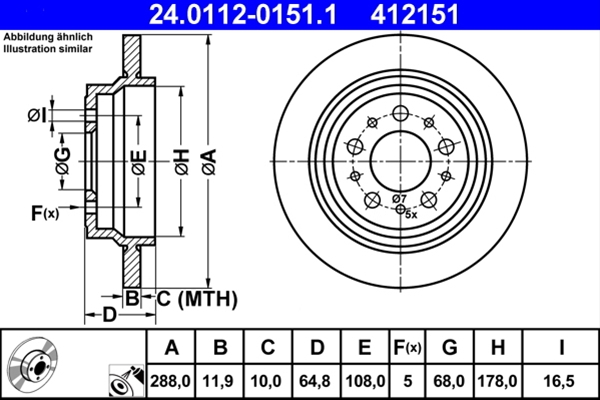 Disc frana ATE 24.0112-0151.1 [1]