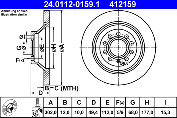 Disc frana ATE 24.0112-0159.1 [1]