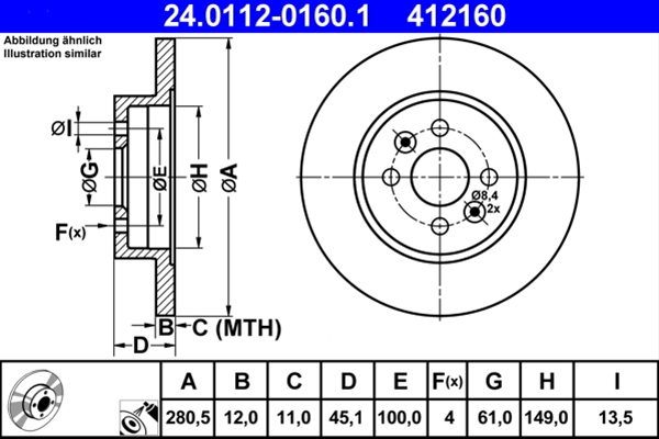 Disc frana ATE 24.0112-0160.1 [1]