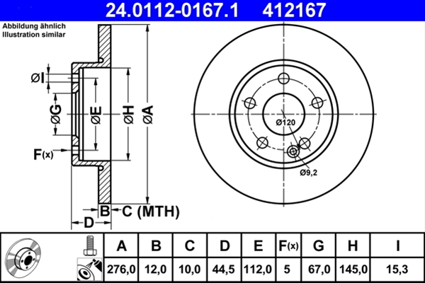 Disc frana ATE 24.0112-0167.1 [1]
