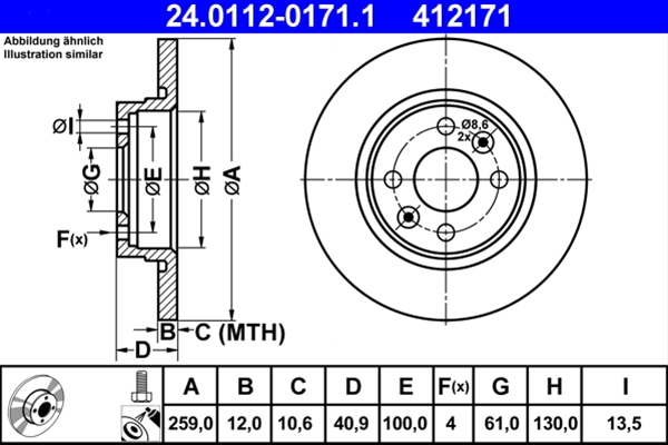 Disc frana ATE 24.0112-0171.1 [1]
