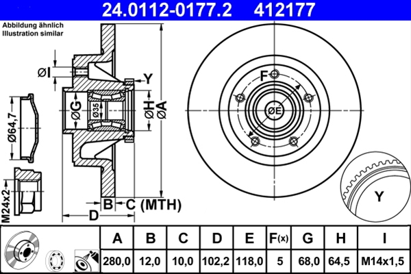 Disc frana ATE 24.0112-0177.2 [1]