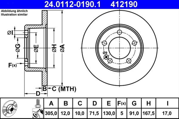 Disc frana ATE 24.0112-0190.1 [1]