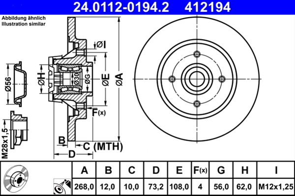 Disc frana ATE 24.0112-0194.2 [1]