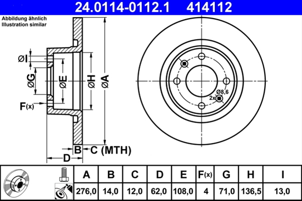 Disc frana ATE 24.0114-0112.1 [1]