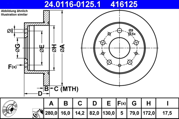 Disc frana ATE 24.0116-0125.1 [1]