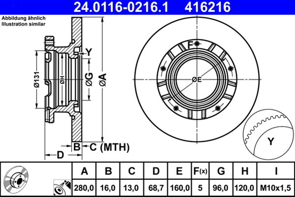 Disc frana ATE 24.0116-0216.1 [1]
