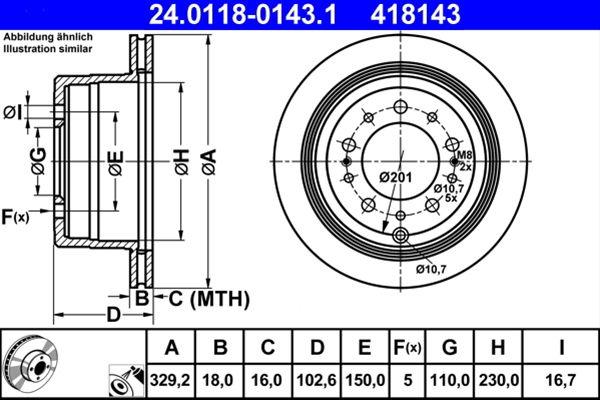 Disc frana ATE 24.0118-0143.1 [1]