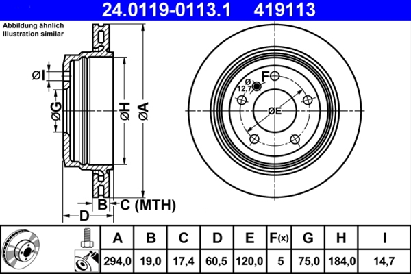 Disc frana ATE 24.0119-0113.1 [1]