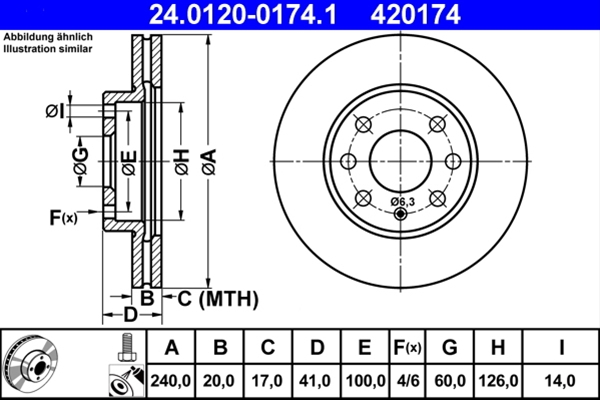 Disc frana ATE 24.0120-0174.1 [1]