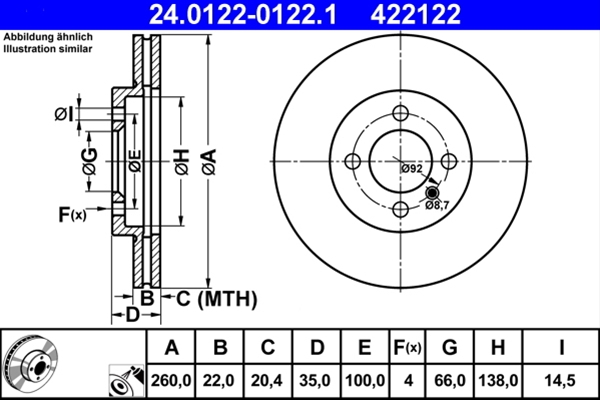 Disc frana ATE 24.0122-0122.1 [1]