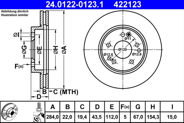 Disc frana ATE 24.0122-0123.1 [1]