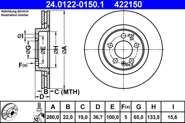 Disc frana ATE 24.0122-0150.1 [1]