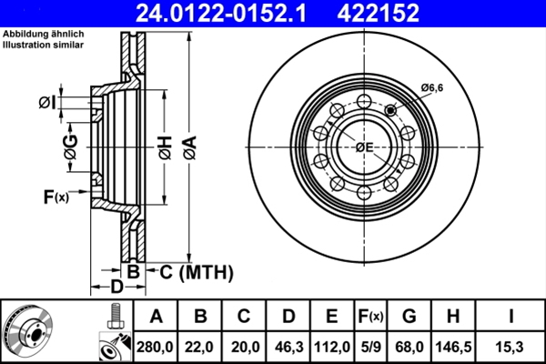 Disc frana ATE 24.0122-0152.1 [1]
