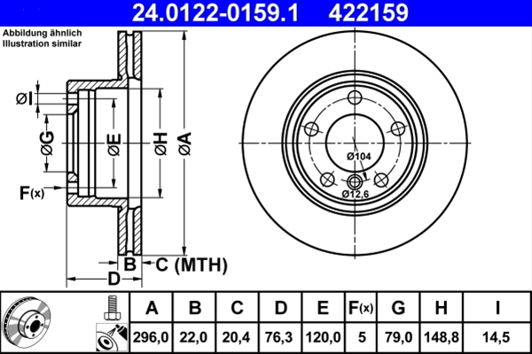 Disc frana ATE 24.0122-0159.1 [1]
