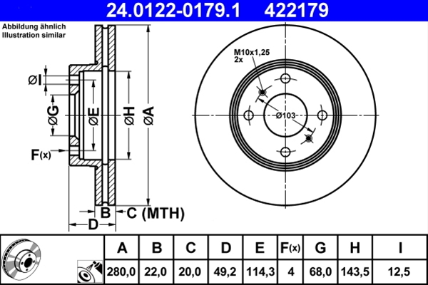 Disc frana ATE 24.0122-0179.1 [1]